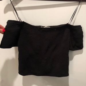 Express black crop off shoulder top.  NWT.